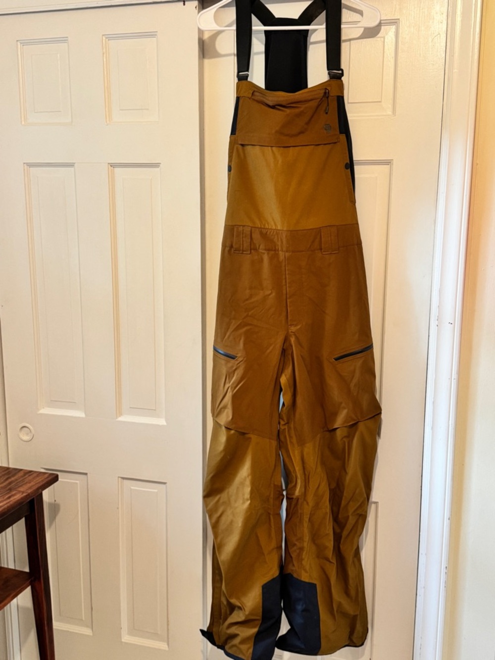 Mountain Hardwear Men's Bib Pants in Mustard with Black Trim